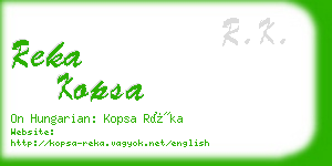 reka kopsa business card